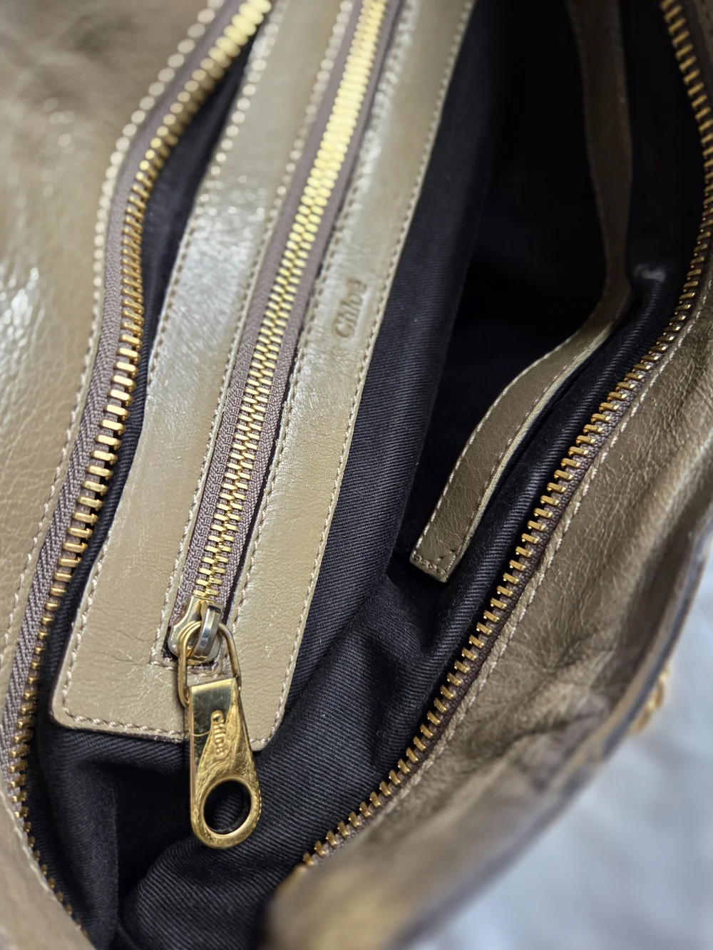 Chloe Leather Top-Handle Satchel with Gold Hardware